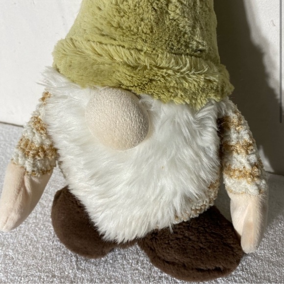 5/$25 Plush Gnome With Fuzzy Green Hat & Striped Shirt - Picture 2 of 15